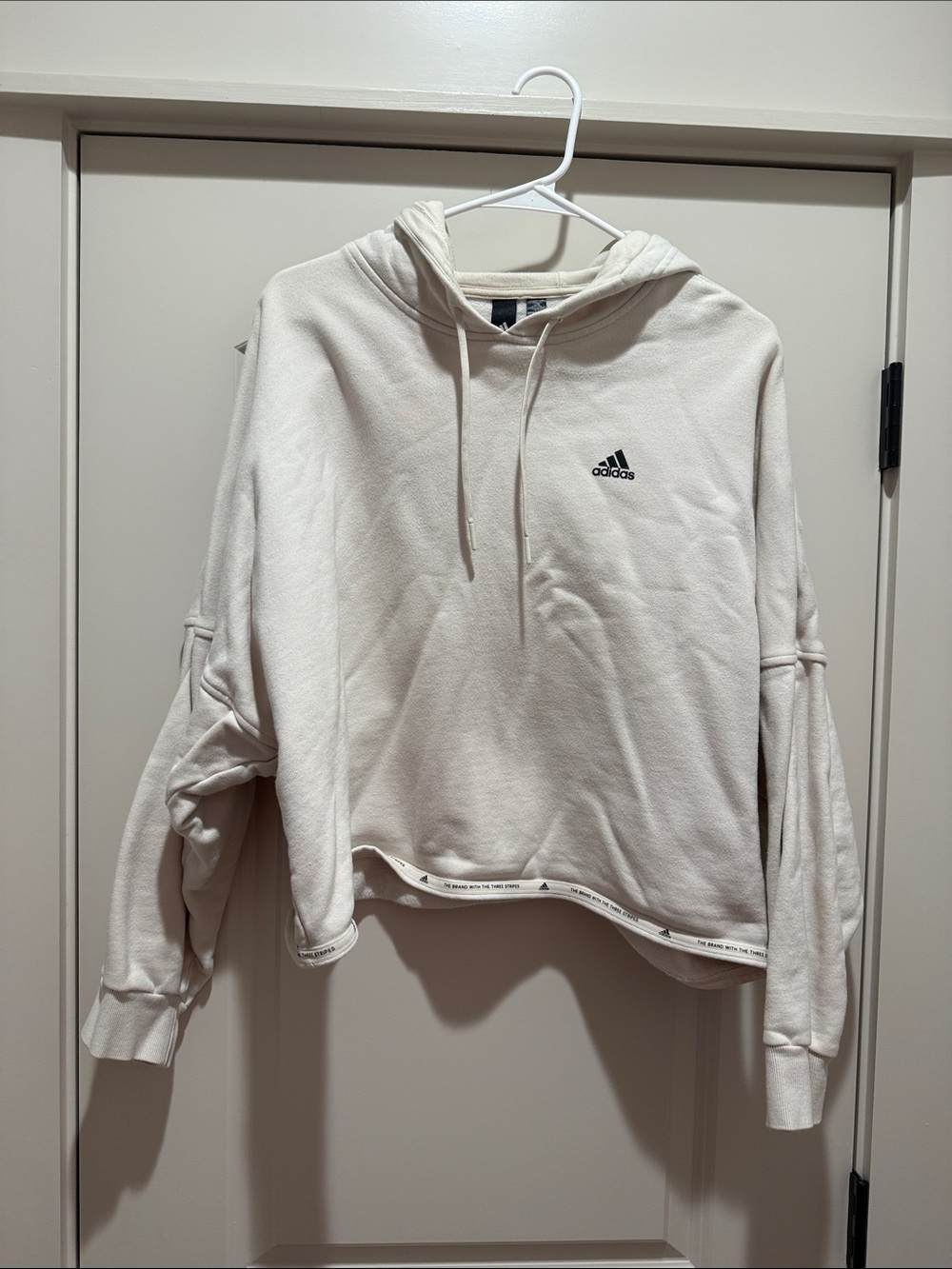 adidas Women’s Off-White Hooded Sweatshirt with Logo